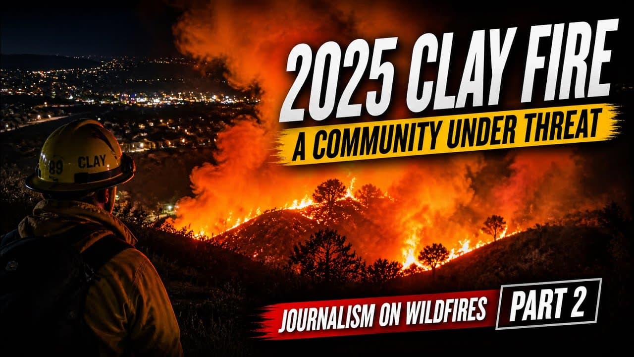 Still from Truth Computing Media reporting on the Clay Fire in Jurupa Valley